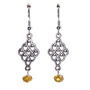 BOGO ‼️ Silver and orange crystal earrings